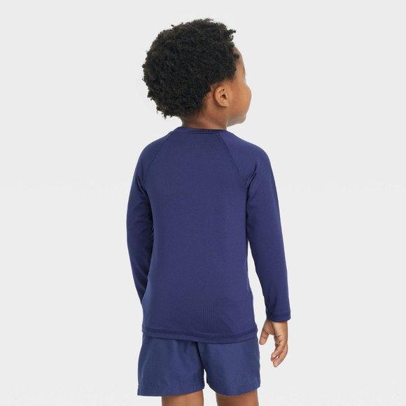 Toddler Rash Guard Top - Cat & Jack Navy Blue 3T - Picture 3 of 10